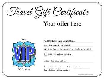 travel gift certificate templates
