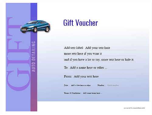 auto detailing  gift certificate style3 blue template image-188 downloadable and printable with editable fields