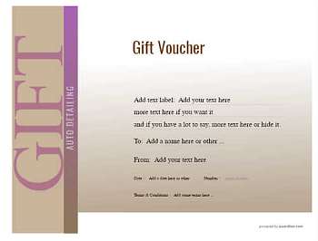 auto detailing gift certificate templates