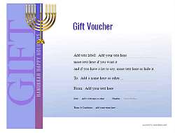 Hanukkah gift certificate