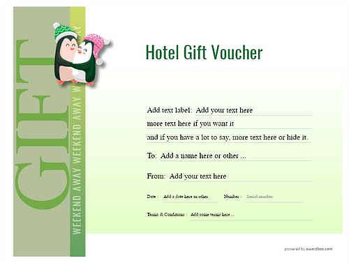hotel gift certificate style3 green template image-368 downloadable and printable with editable fields
