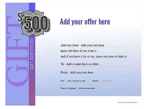 money   gift certificate style3 blue template image-6 downloadable and printable with editable fields