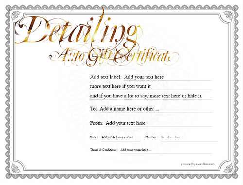auto detailing  gift certificate style4 default template image-190 downloadable and printable with editable fields