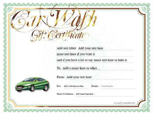 car wash gift certificate style4 green template image-217 downloadable and printable with editable fields