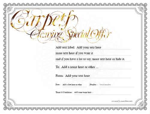 carpet cleaning  gift certificate style4 default template image-658 downloadable and printable with editable fields