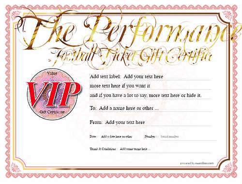 football ticket  gift certificate style4 red template image-605 downloadable and printable with editable fields