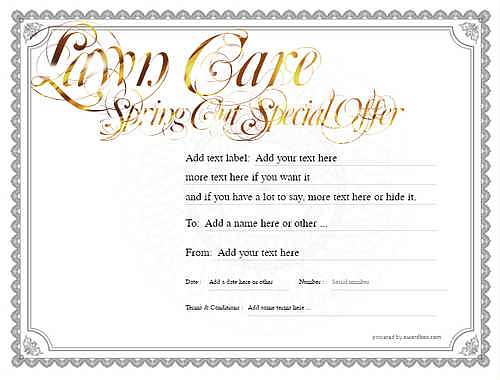 lawn care gift certificate style4 default template image-710 downloadable and printable with editable fields