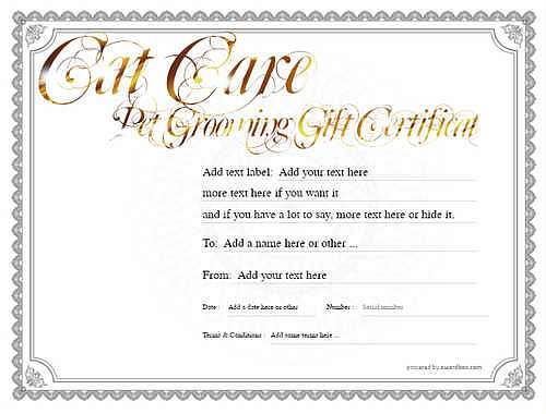 pet grooming gift certificate style4 default template image-476 downloadable and printable with editable fields
