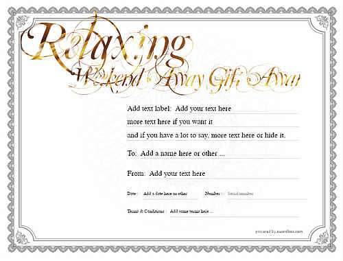 weekend away  gift certificate style4 default template image-346 downloadable and printable with editable fields