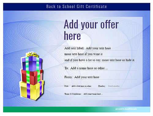 back toschool  gift certificate style6 blue template image-115 downloadable and printable with editable fields