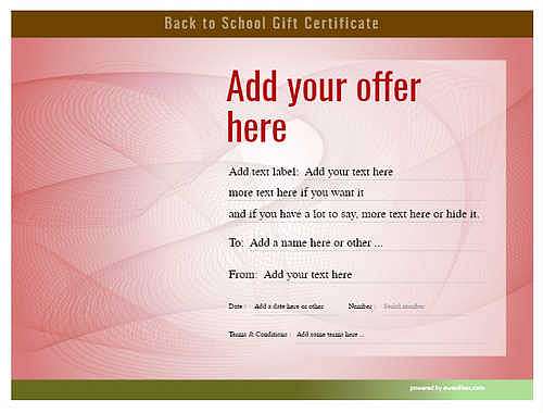 back toschool  gift certificate style6 red template image-116 downloadable and printable with editable fields
