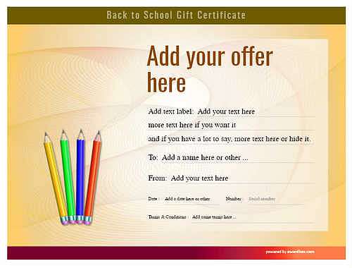 back toschool  gift certificate style6 yellow template image-114 downloadable and printable with editable fields