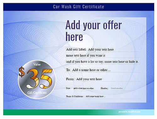 car wash gift certificate style6 blue template image-219 downloadable and printable with editable fields