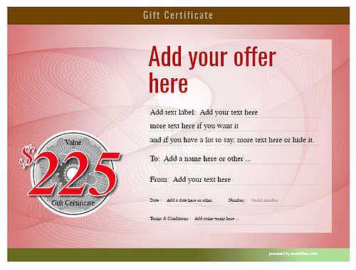 money   gift certificate style6 red template image-12 downloadable and printable with editable fields