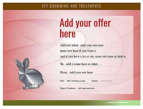 pet grooming gift certificate style6 red template image-480 downloadable and printable with editable fields
