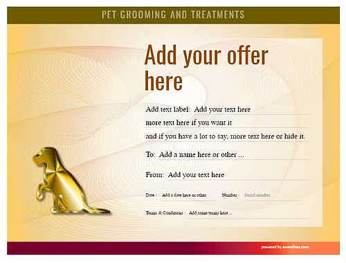 pet grooming gift certificate style6 yellow template image-478 downloadable and printable with editable fields