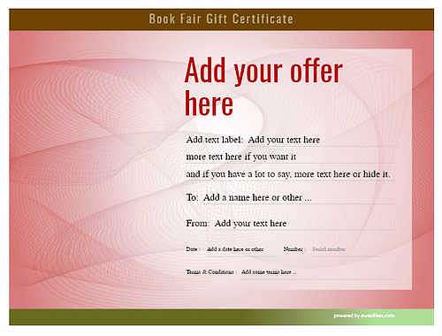 scholastic bookfair  gift certificate style6 red template image-64 downloadable and printable with editable fields