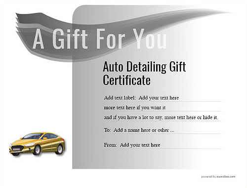 Auto Detailing Gift Certificate Templates