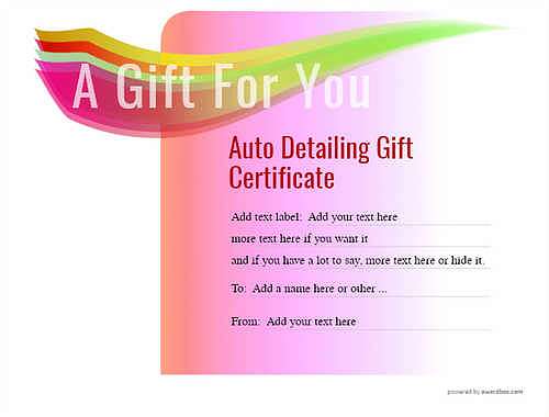 auto detailing  gift certificate style7 pink template image-197 downloadable and printable with editable fields
