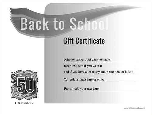 back toschool  gift certificate style7 default template image-117 downloadable and printable with editable fields