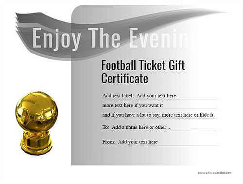 football ticket  gift certificate style7 default template image-611 downloadable and printable with editable fields