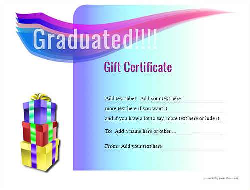 graduation gift certificate style7 blue template image-770 downloadable and printable with editable fields