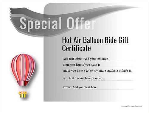 Hot air balloon gift certificate style7 default template image-403 downloadable and printable with editable fields