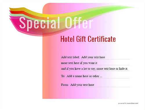 hotel gift certificate style7 pink template image-379 downloadable and printable with editable fields