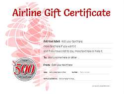 airline gift certificate style9 red template image-<a href=