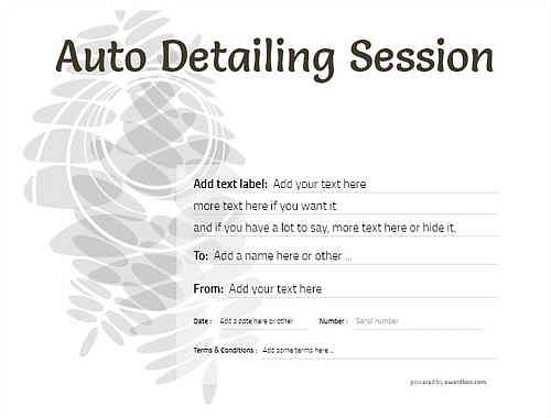 auto detailing  gift certificate style9 default template image-205 downloadable and printable with editable fields
