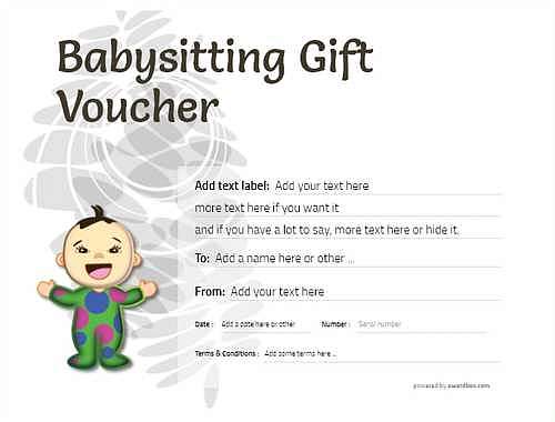 babysitting gift certificate style9 default template image-517 downloadable and printable with editable fields