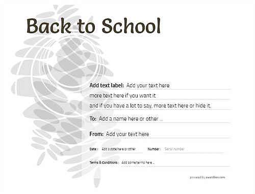back toschool  gift certificate style9 default template image-127 downloadable and printable with editable fields
