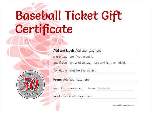 baseball ticket gift certificate style9 red template image-542 downloadable and printable with editable fields