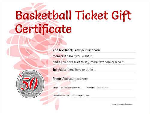 basketball ticket gift certificate style9 red template image-568 downloadable and printable with editable fields