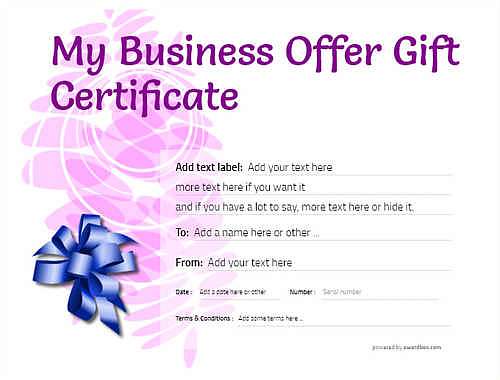 business gift certificate style9 purple template image-463 downloadable and printable with editable fields