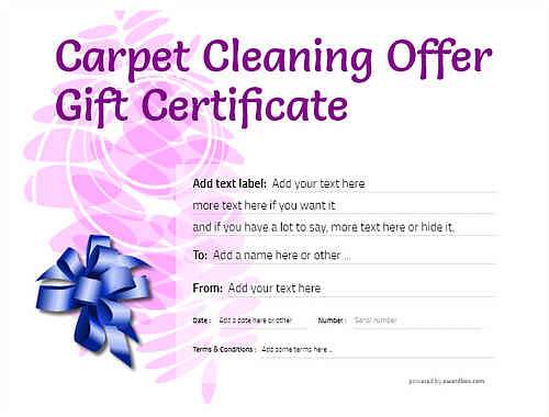 carpet cleaning  gift certificate style9 purple template image-671 downloadable and printable with editable fields