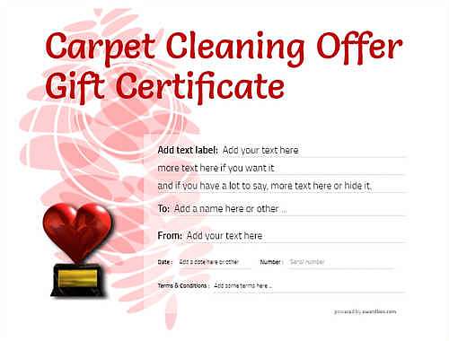 carpet cleaning  gift certificate style9 red template image-672 downloadable and printable with editable fields