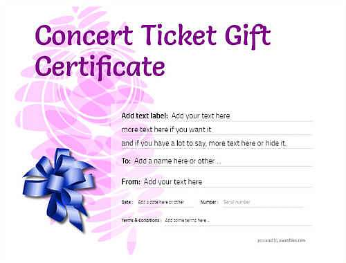 concert ticket gift certificate style9 purple template image-593 downloadable and printable with editable fields