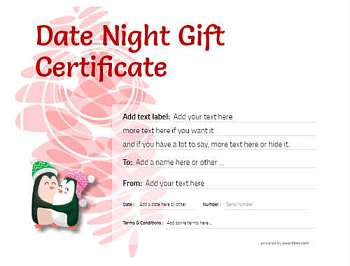 Date night gift certificate templates