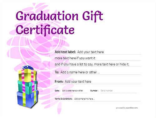 graduation gift certificate style9 purple template image-775 downloadable and printable with editable fields