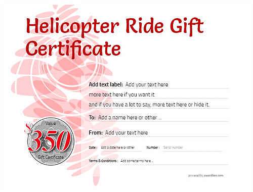 helicopter ride gift certificate style9 red template image-438 downloadable and printable with editable fields