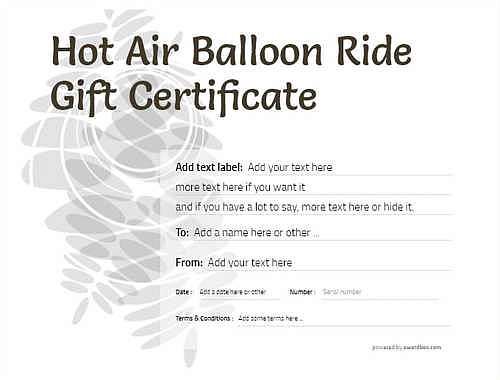 Hot air balloon gift certificate style9 default template image-413 downloadable and printable with editable fields