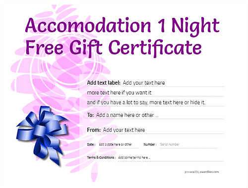 hotel gift certificate style9 purple template image-385 downloadable and printable with editable fields