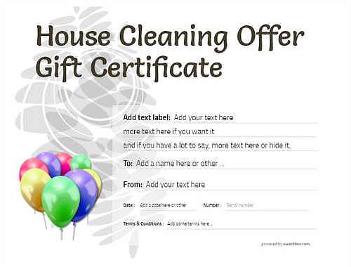 house cleaning gift certificate style9 default template image-699 downloadable and printable with editable fields