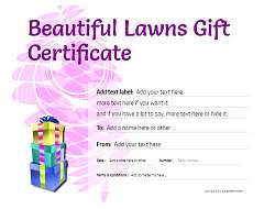lawn care gift certificate templates