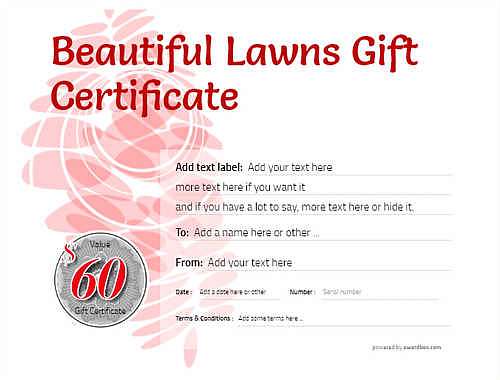lawn care gift certificate style9 red template image-724 downloadable and printable with editable fields
