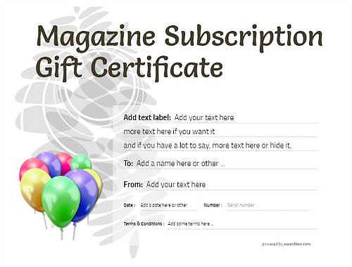 magazine subscription gift certificate style9 default template image-751 downloadable and printable with editable fields