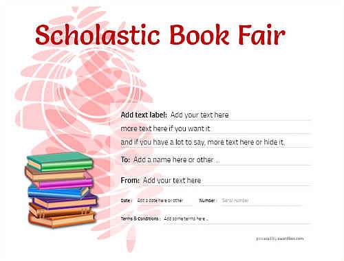 scholastic bookfair  gift certificate style9 red template image-74 downloadable and printable with editable fields