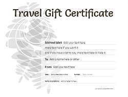 travel gift certificate templates