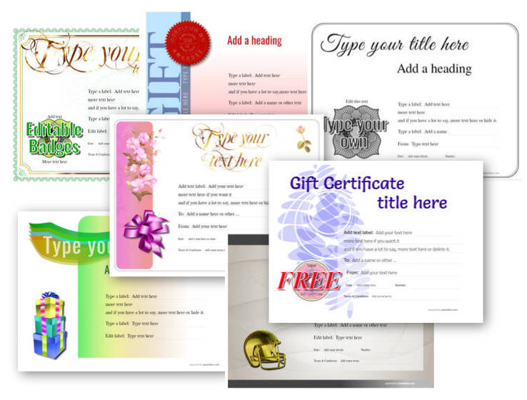 Free Gift Certificate Templates and Vouchers, Easy to Customize